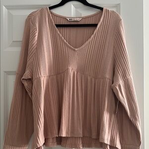 SO Women's Pink Ribbed Top